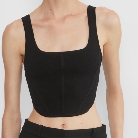 Babaton Tops - Babaton Ariztia Black Women's Small Bustier Tank Top Crop Nylon Elastane S Sm